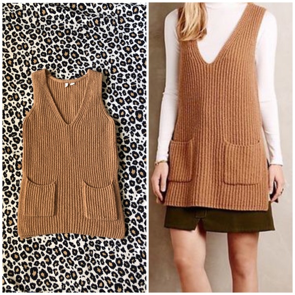 Anthropologie Moth Vneck Tunic Sweater 